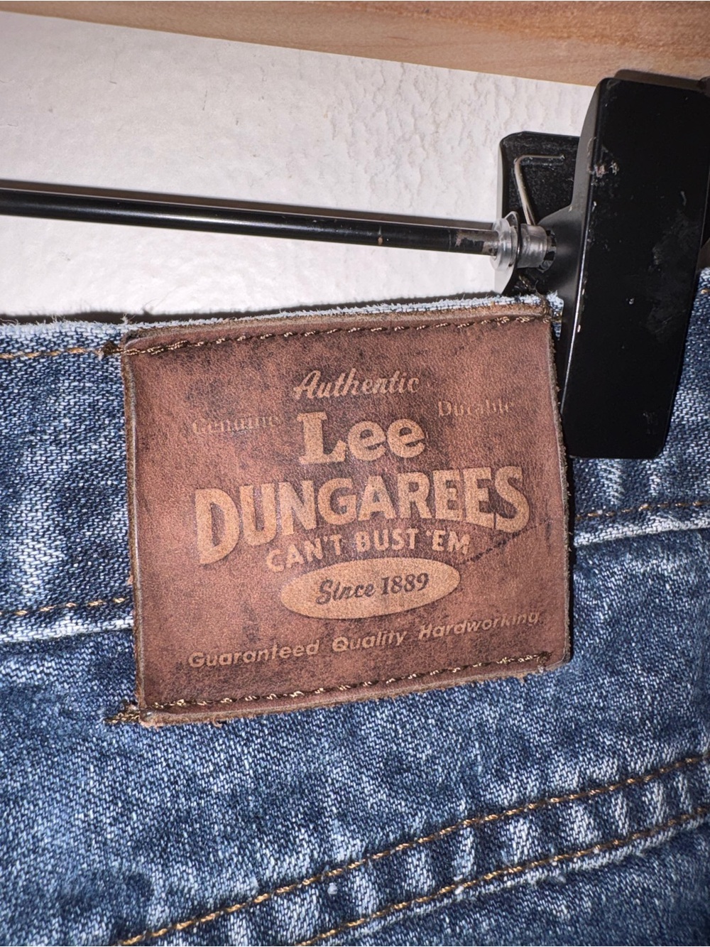 LEE Dungarees Mid Rise Blue Denim Star Pocket Stud Women's Shorts size 31 12 - Picture 3 of 5